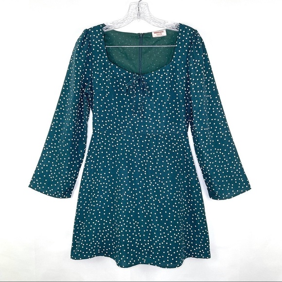Showpo Green Spot Get the Point Mini A-Line Dress - Picture 4 of 10